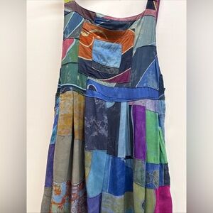 NWT Tanami Baggy Patchwork Overall  Jumpsuit Sz M/L Handmade Pockets Boho Hippie